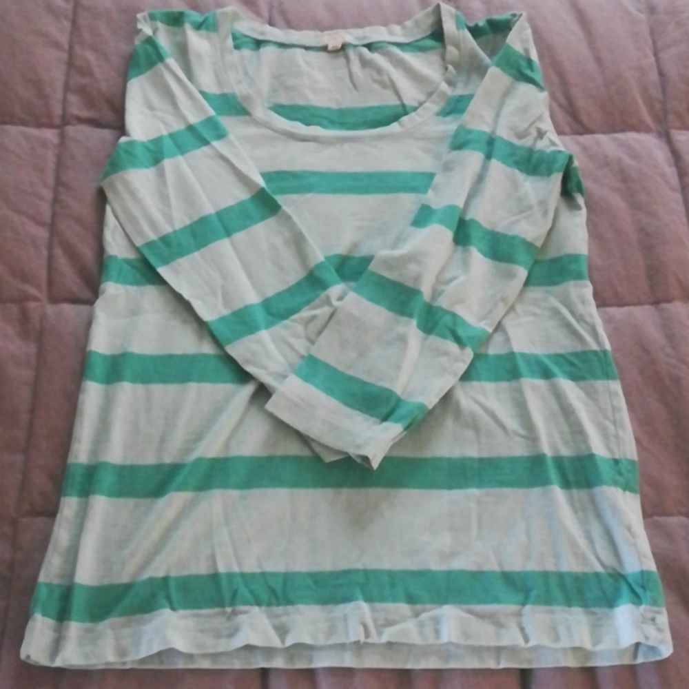 J. Crew Three-Quarter Sleeve Top Seafoam Sz XS